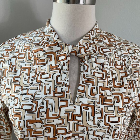 J McLaughlin Womens Large Catalina Cloth Top Long Sleeve Key Hole Front Shirt - Picture 2 of 10